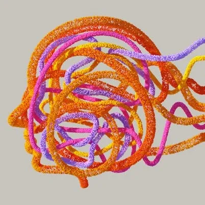Strings wrapped together in the shape of a human head