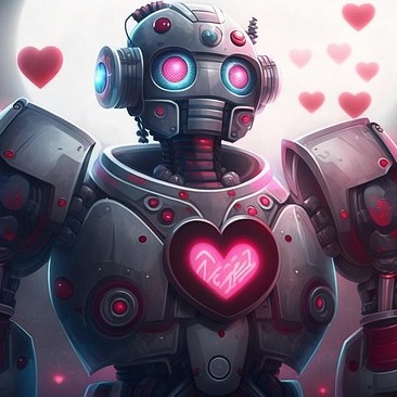 Robot with heart on his chest