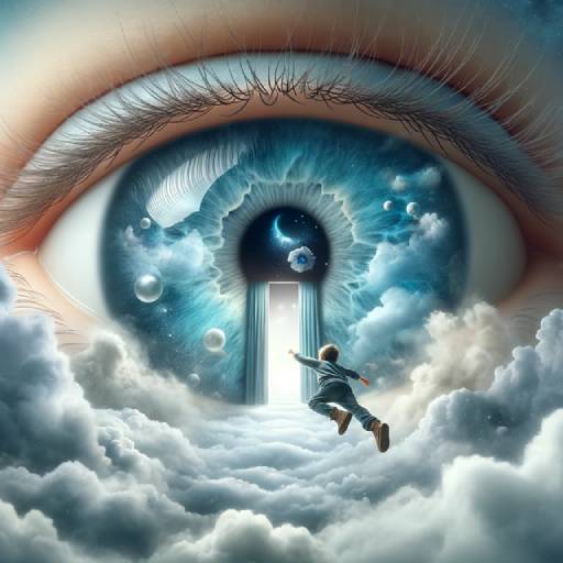 Eye with dream imagery